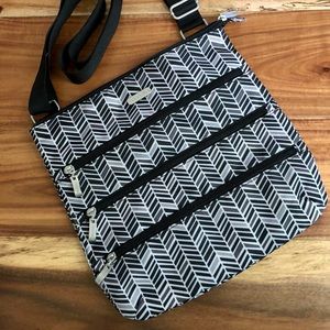 Baggallini Triple Zip Crossbody Bag Chevron